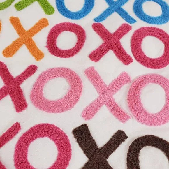 Pottery Barn Teen Rainbow XO Pillow Cover Love Hugs Kisses Valentine's Day - Picture 3 of 5